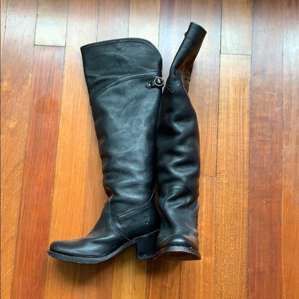 Frye Clare OTK Black Boots